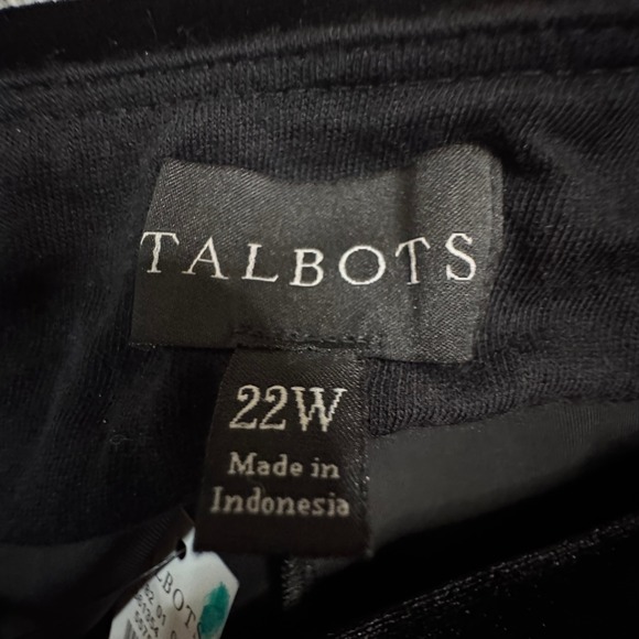 NWT Talbots Black Velvet Plus Size 22W Pants Elastic Waist‎ Stretch BRAND NEW! - Picture 3 of 11